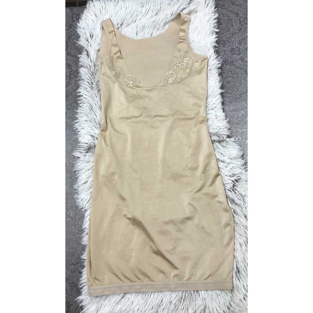 Maidenform ALL-OVER SOLUTIONS BEIGE M Dress Shapewear Slimming Slip Waist Lace